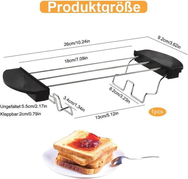 Brödställ i rostfritt stål, brödgrill, brödkylställ - Svart
