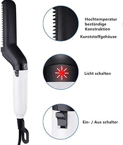 Hårplattång för män, snabbplattande kam, multifunktionell locktång, flexibel