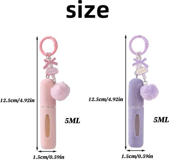 2-pack 5 ml påfyllningsbara parfymsprayflaskor med nyckelringar, bärbara för resor, arbete, fester
