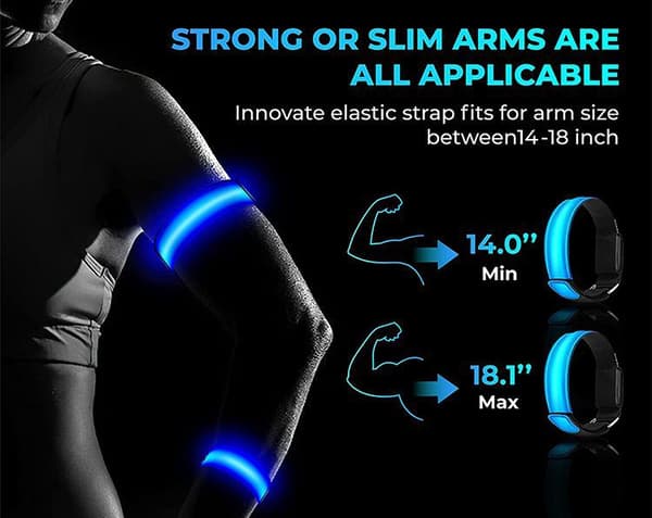 Uppladdningsbart LED-armband, blinkande LED-reflexarmband