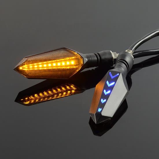 Motorcykel LED-blinkers - gul/blå