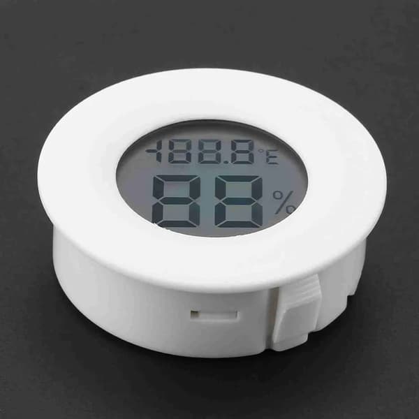 Mini digital LCD-termometer och hygrometer, rund, speciellt utformad för reptiler.