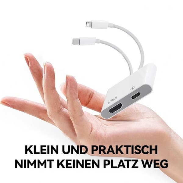 Lightning til HDMI Digital Audio Video Adapter, 1080P HDMI Adapter til iPhone & iPad, synkroniserer video & lyd.