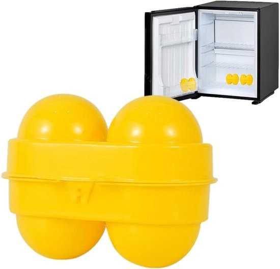 Camping Äggkartong - Reseäggförvaringslåda - Skyddar Ägg - Stötsäker Design - Rymmer 2 Ägg - Gul