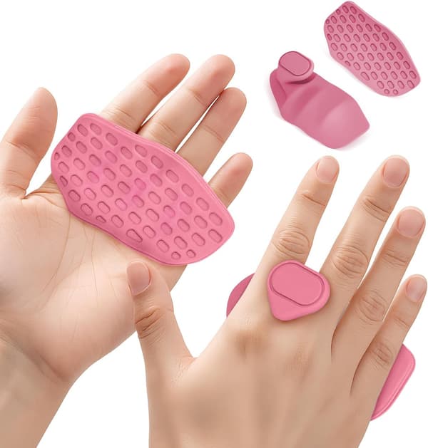 Halkfria träningsgrepp, ergonomiska träningshandskar - Rosa