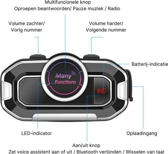 Motorcykel Intercom - Motorcykel Headset Bluetooth - Vandtæt Motorcykel Kommunikationssystem