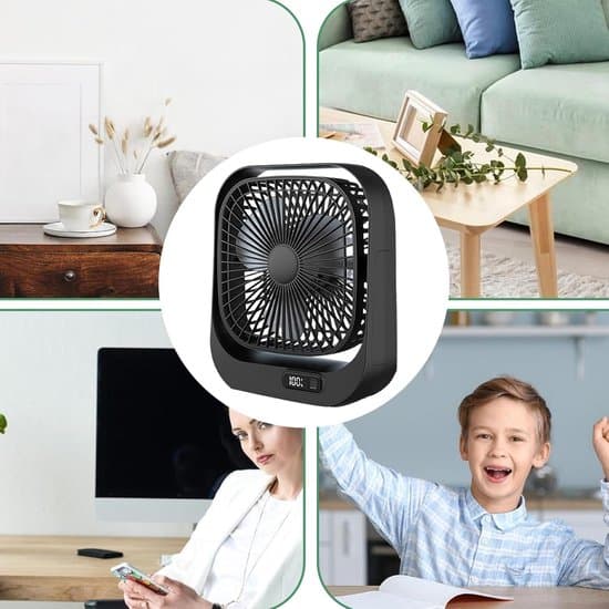 Stille 3-trins USB Mini Bordventilator med LED-display og 360° justering
