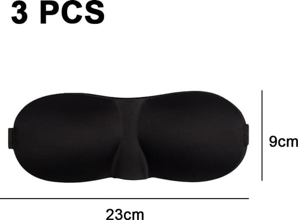 Sovmask, 3-pack, ljusblockerande 3D-ögonmask, sovmask för sidosovare