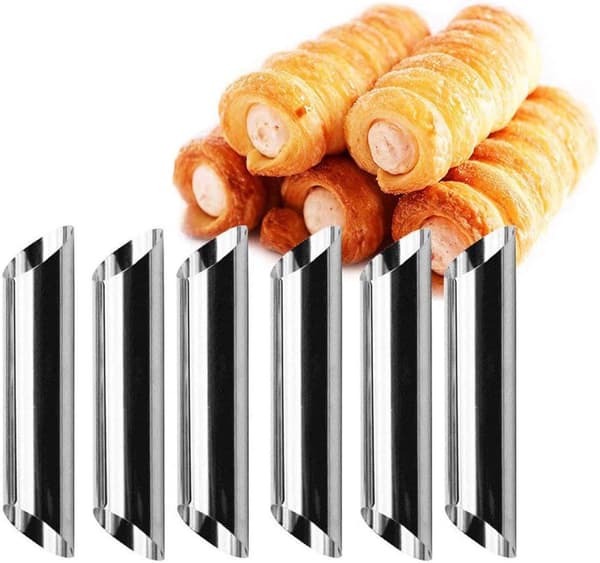 Flødehornforme 21 stk. forme rustfrit stål Cannoli Formrør Rul skrue