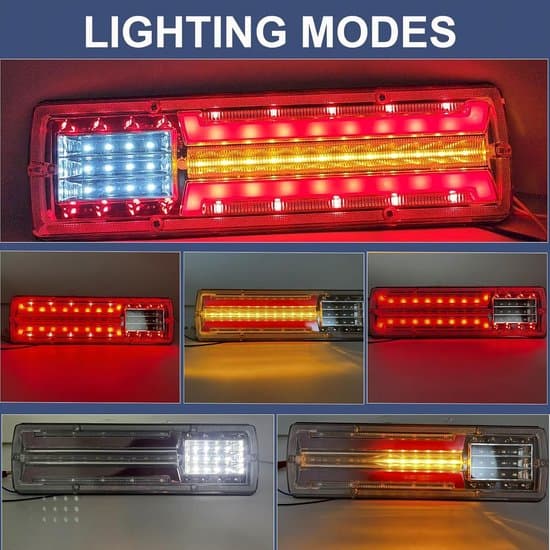 To 12V LED baglygter - Multifunktionel - Lastbiltrailer