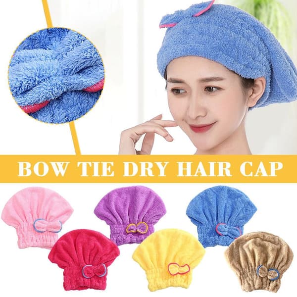 Superabsorberande hårturban för vått hår Mikrofiberhårhandduk Blå