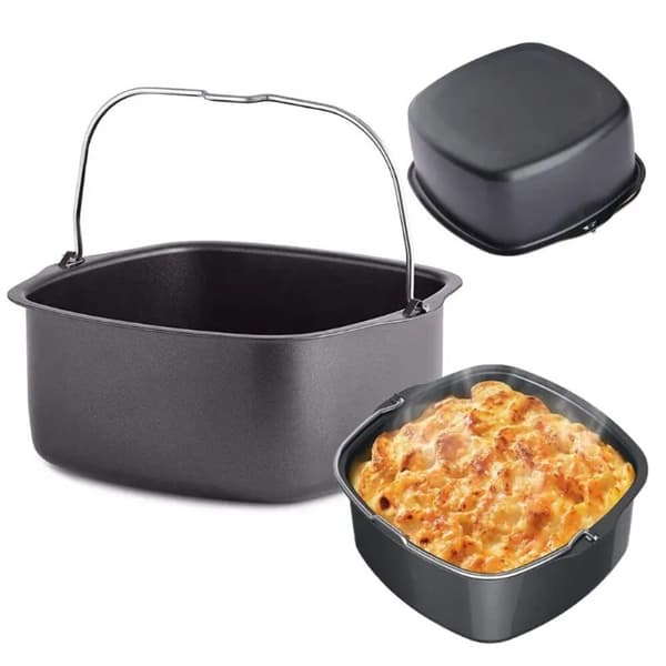 Firkantet kagebageform bagefad pande airfryer bagekurv pizzatallerken-S