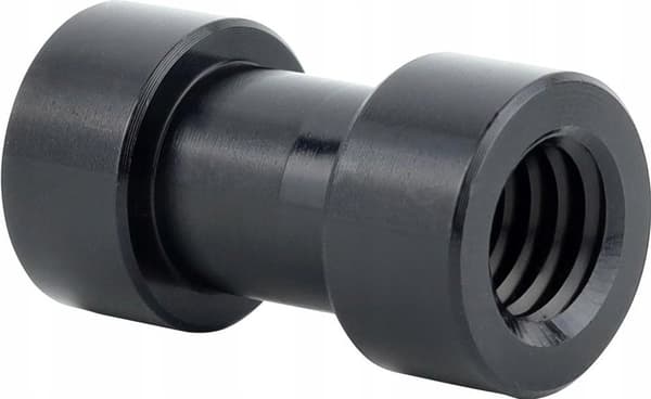Fem 1/4\" til 3/8\" stativadaptermuffer, lavet af aluminiumslegering, sort.