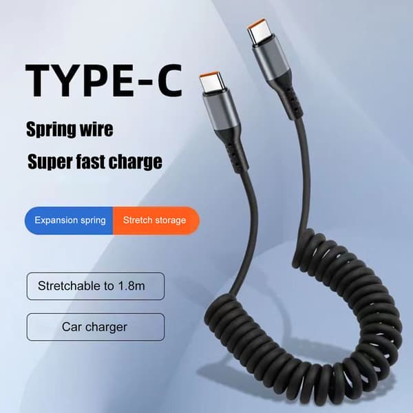 Spirale USB-C -pikalatauskaapeli