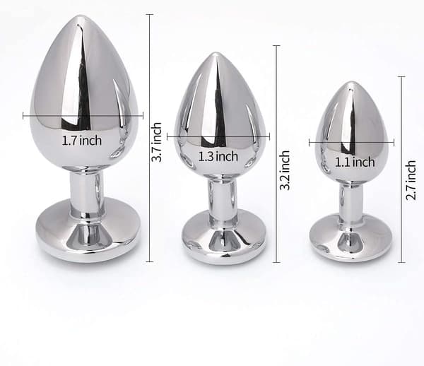 3-delad lyxig smyckesdesign fetish analplugg (rosa)