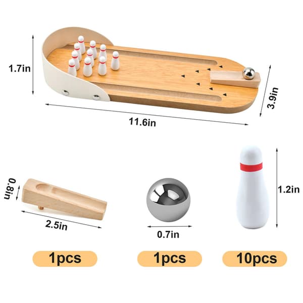 Mini Bordsbowling Set Roligt Familjespel Nyhetspresent Barnidé Klassisk