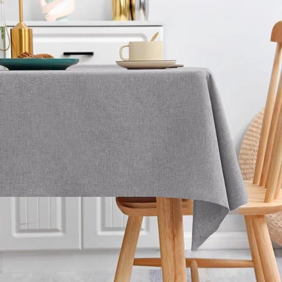 Rektangulær linned dug - 110x160 cm - Vandtæt - Lysegrå