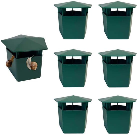 6-pack plastölbox snigel- och snigelburar för trädgårdar och gårdar - Grön