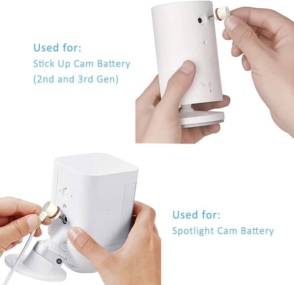 Solpaneler til Ring Stick Up Cam/Pro-batterier og Ring Spotlight Cam Plus/Pro-batterier, 2-pak, med USB-C til stikadapter.