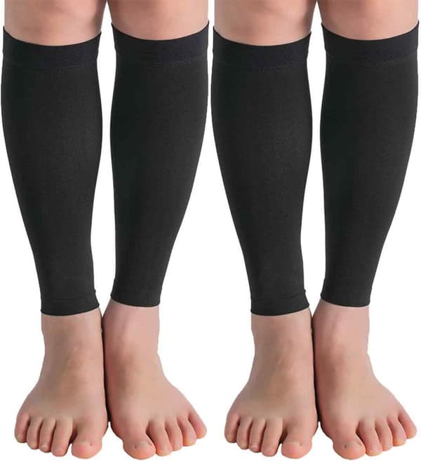 4XL (2-pak) Unisex brede kompressionsstrømper til lægge, plus size, progressiv støtte.