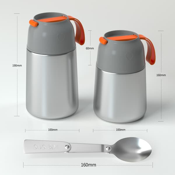 650 ml SS isoleret madkasse/suppekasse