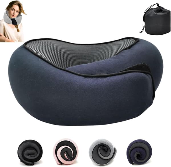 Kudde Memory Foam Flygplan Vandring Resa Långsam-Släpp Skum - Blå