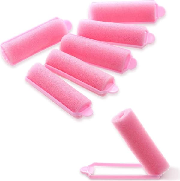 36-pack skumsvamp-hårrullar, elastiska hårrullar, svamphårrullar för hårstyling (rosa)