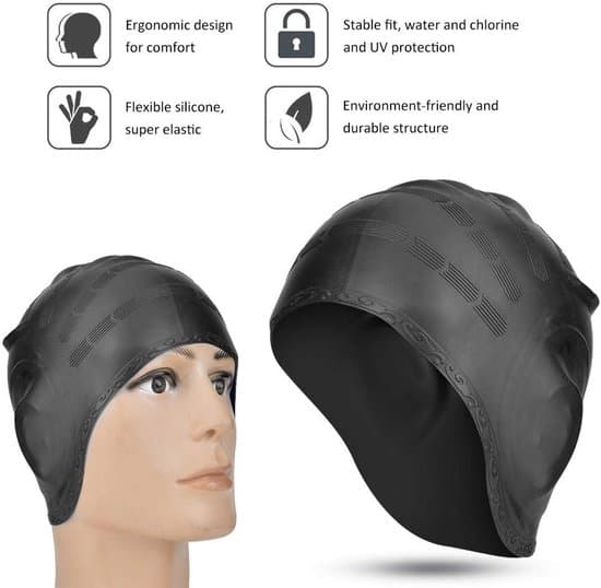 Elastiske badehætter - 3-pak - Brusehætter - Svømmehætter - Unisex badehætter - One size fits all - Rivefaste
