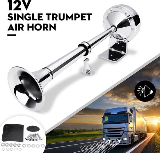 Sølv 130 dB 12V 40cm Elektrisk Marinehorn i Rustfrit Stål