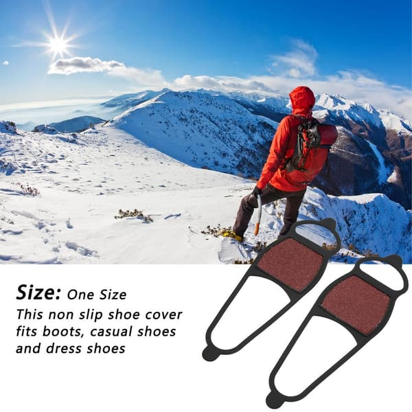 1 par vinter halkskydd för skor – is- och snöhalkskydd, grov sandfoder för förbättrat grepp.