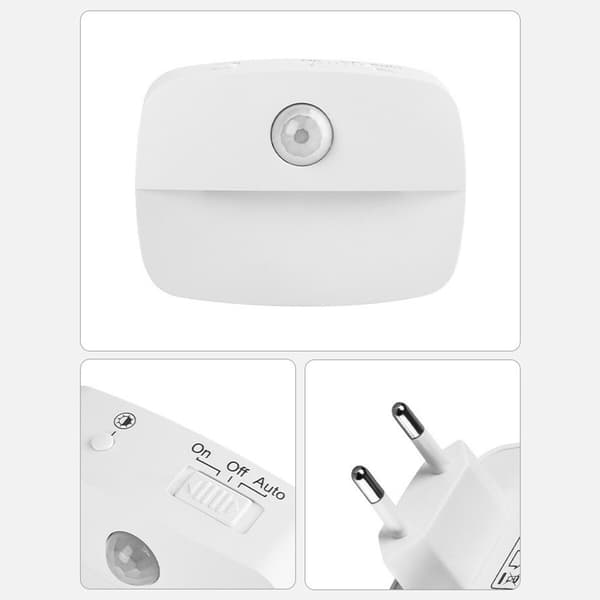 Bærbar LED Natlys Sensor Automatisk EU Stik Varmt Lys