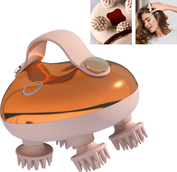 Huvudmassager, elektrisk massager med 4 avtagbara massageklor