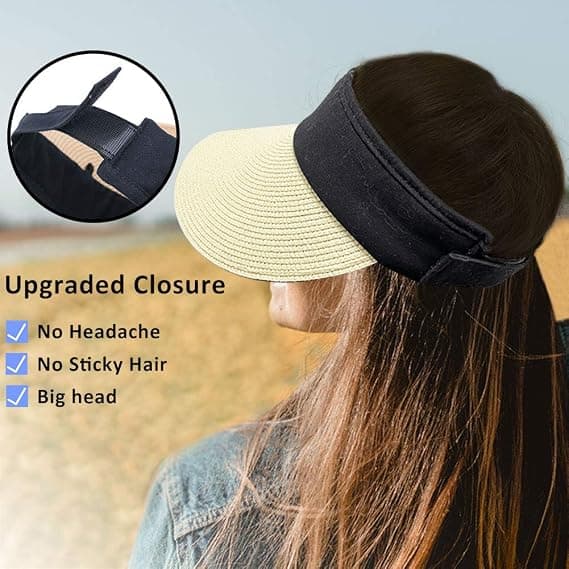 Dame Solhat, Bred Skygge, Sommer UV-beskyttelse Strandhat, Sammenfoldelig Solhat - Beige