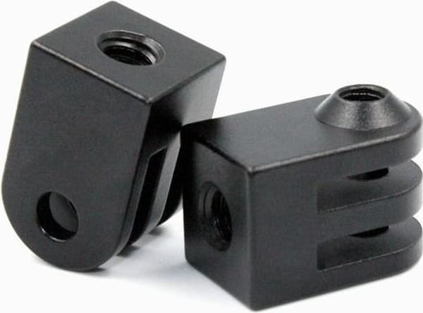 To-delt mini stativadapter, lavet af aluminiumslegering, velegnet til actionkameraer.