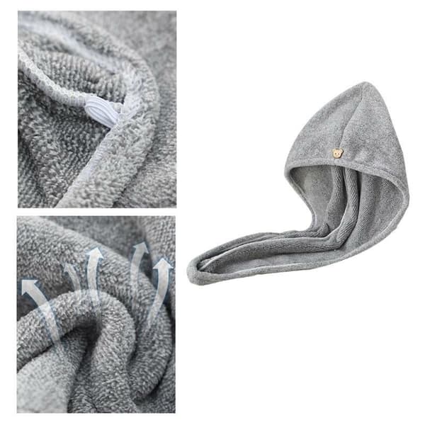 2-pack bambukolfiber hårhandduk snabbtorkande mössa absorberande badrumsdusch