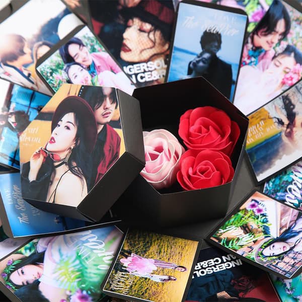 Exploding Box - Videohandledning ingår - Exploding Photo Box - Mystery Gift Box - Photo Box