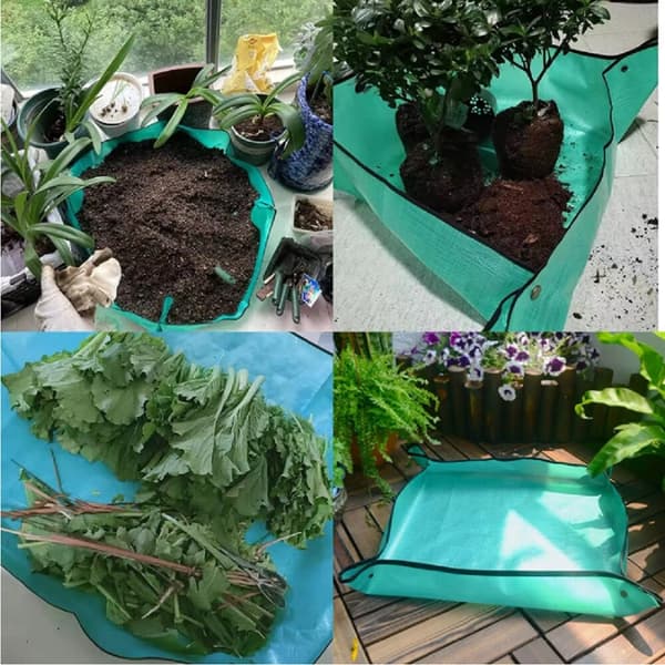 Sammenfoldelig omplantningsmåtte til planter 39 tommer Haveomplantningsfirkant Snavsfanger Måtte