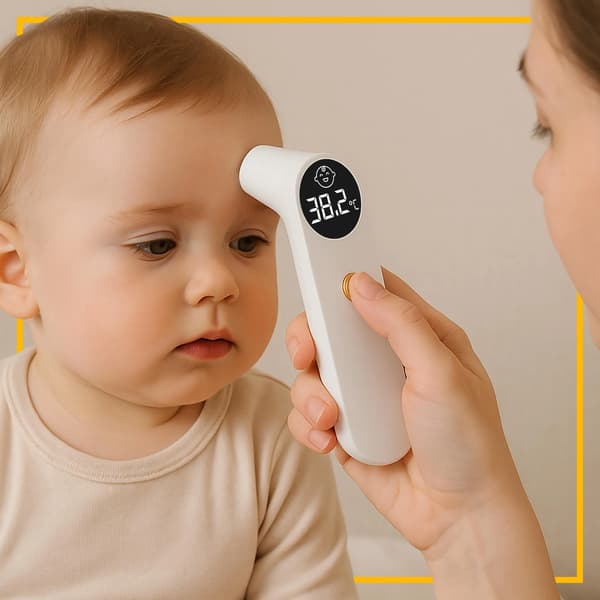 Infrarødt Termometer Digital Febertermometer Berøringsfrit Til Spædbørn & Voksne Pandetermometer LED Retro