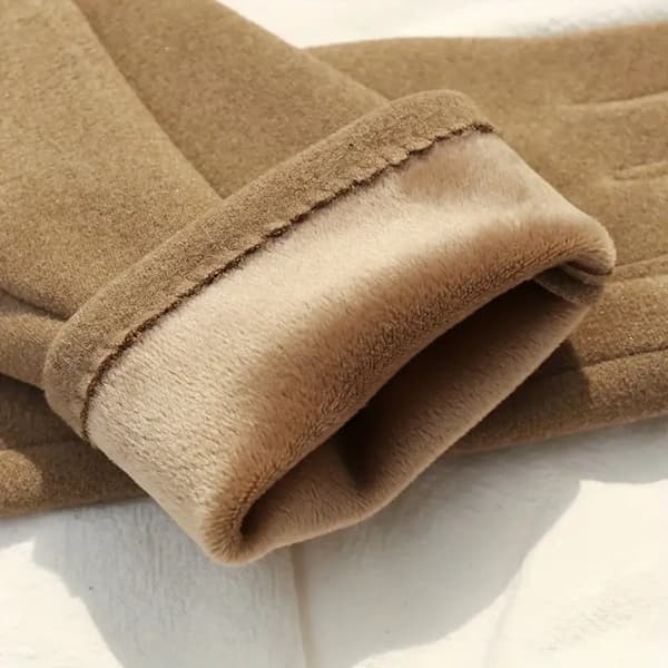Vinter Touchscreen Handsker til Kvinder 1 Par Afslappet Elastisk Fingerløs Perlebesætning Polyester Strik Vindtæt Maskinvaskbar - Grå