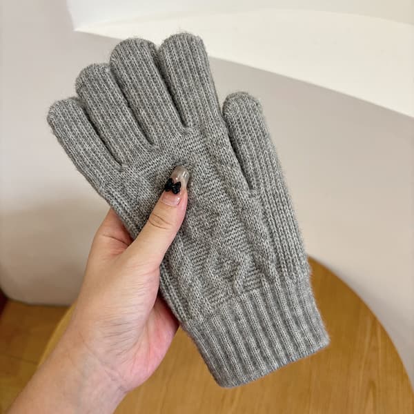 Termiske efterår/vinterhandsker til kvinder, ekstra tykke, 2-fingers touchscreen cykelhandsker - Grå