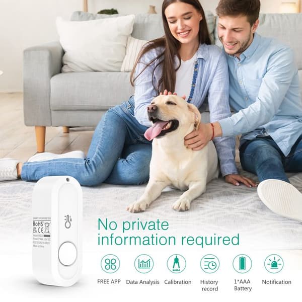 Bluetooth-forbundet vejrstation (2-pak), Bluetooth-sensor til termometer og hygrometer, trådløs sensor, termometer, hygrometer