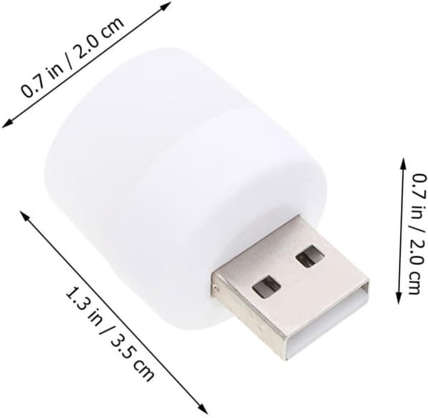 6 LED Natlys USB Bærbar Varm Pære - Hvid