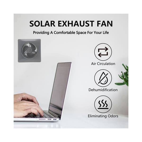 6-tums höghastighets tyst solcellsdriven ventilationsfläkt med 8W solpanel