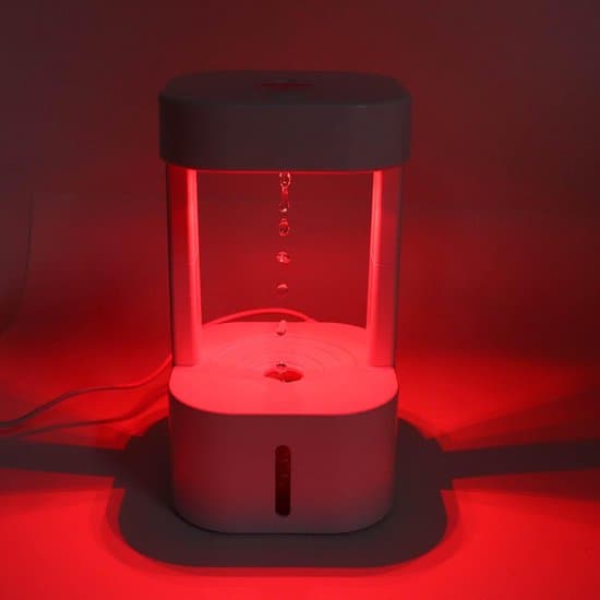Anti-Gravity Vattendroppar Luftfuktare - Sval Dimma - LED-lampor - Sovrum Kontor - 580ml