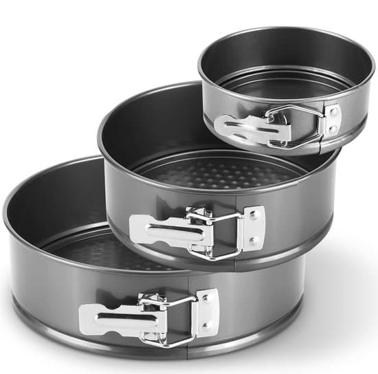 3-delt springform non-stick kulstofstål runde kageforme sæt (22cm, 24cm, 26cm)