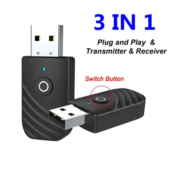 3-in-1 BT 5.0 lähetin/vastaanotin/ääni-BT-sovitin