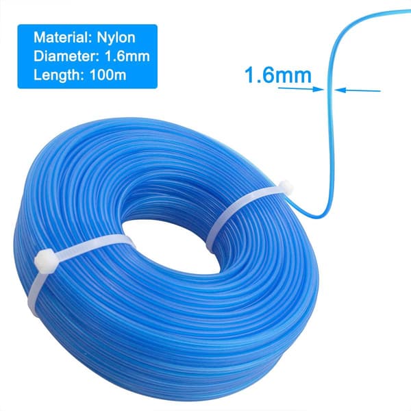 100-meter plæneklipperledning (1,6 mm diameter) spoleudskiftning til ukrudtsklippere, blå.