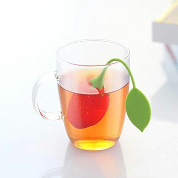 Infuser Diffuser Te Krydda Ört Silikon Jordgubbsblad Sil