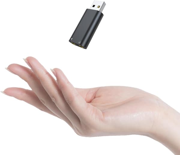 USB til 3,5 mm lydstikadapter, USB til Aux-adapter. Eksternt stereolydkort