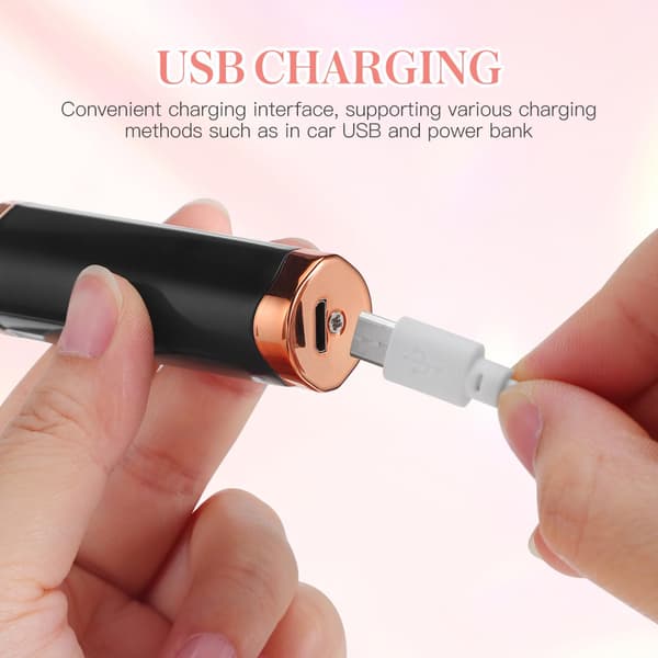 Elektrisk øjenvippebukker, mini præcisions øjenvippebukker, opvarmet øjenvippebukker, USB-interface, bærbar øjenvippebukker til kvinder, sort.